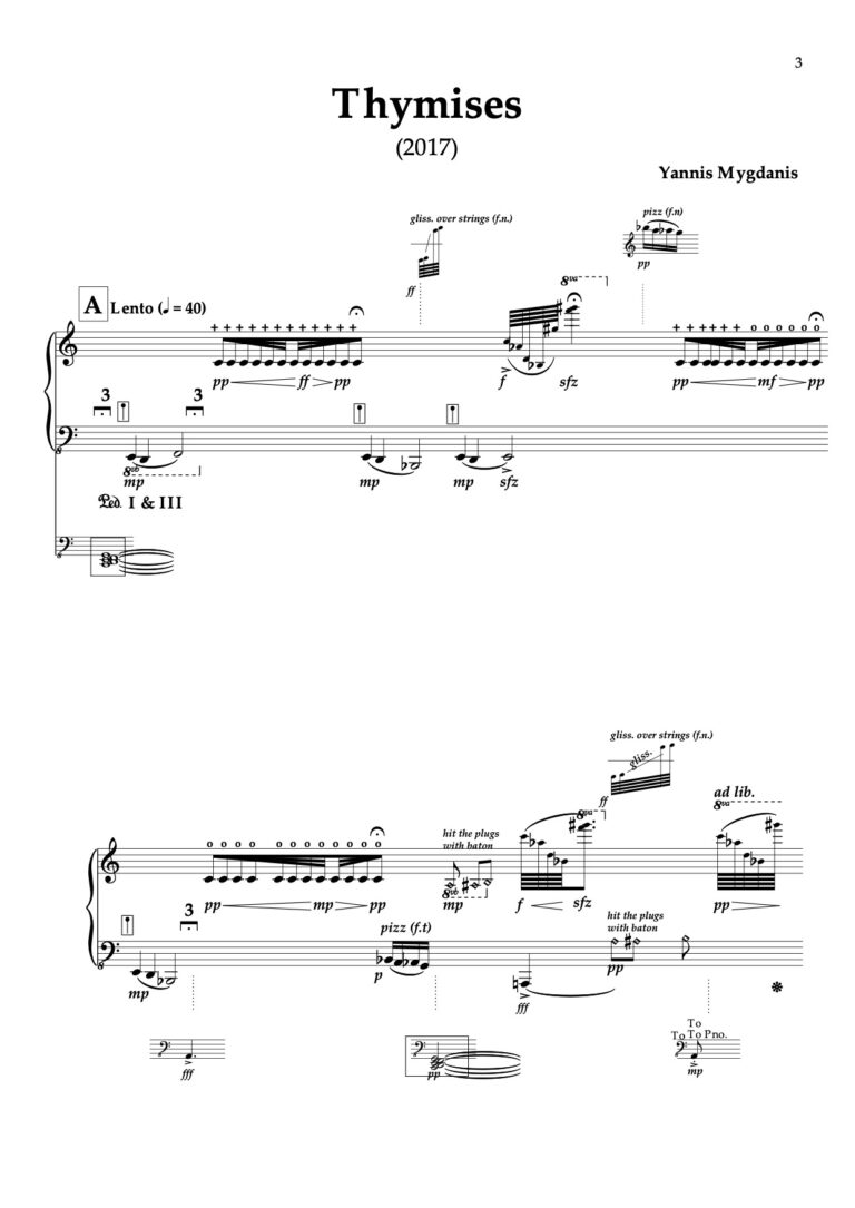 Προεπισκόπηση βιβλίου — Thymises for prepared piano (1)