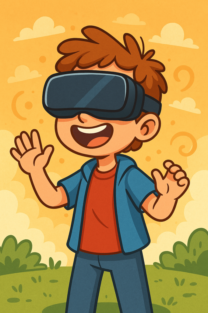 Graphic – Boy with VR headset – 3