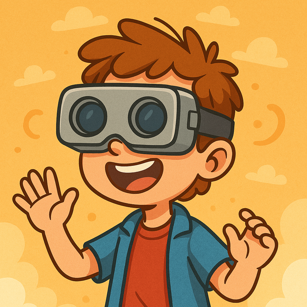 Graphic – Boy with VR viewer – 1