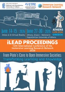 Προσαρμοσμένο εξώφυλλο iLEAD Proceedings 2026 — 12th International Conference of the Immersive Learning Research Network, Athens.